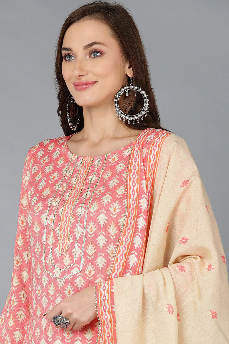 Cotton Printed Kurta Pant Dupatta Set  | SHOBITAM