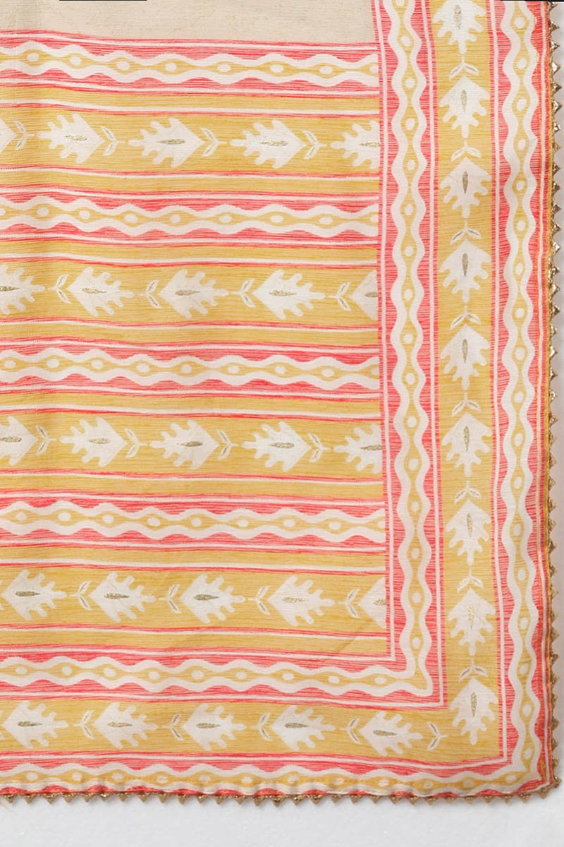Yellow Pure Cotton Straight Suit Set   | SHOBITAM