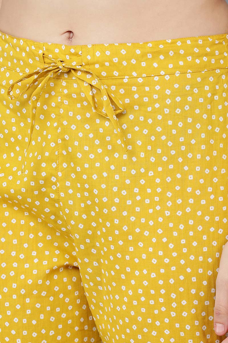 Yellow Rayon Blend Kurta Trousers With Dupatta | SHOBITAM