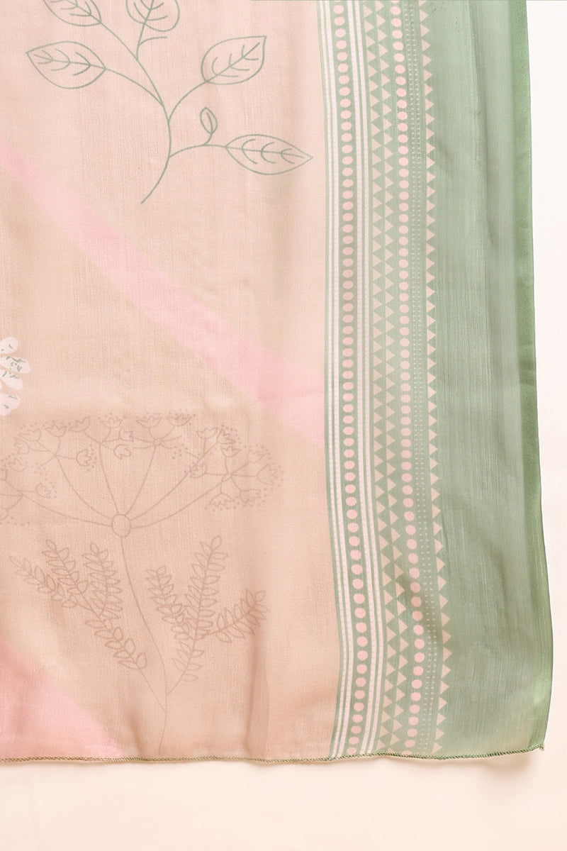 Sea Green Silk Blend Straight Suit Set | SHOBITAM