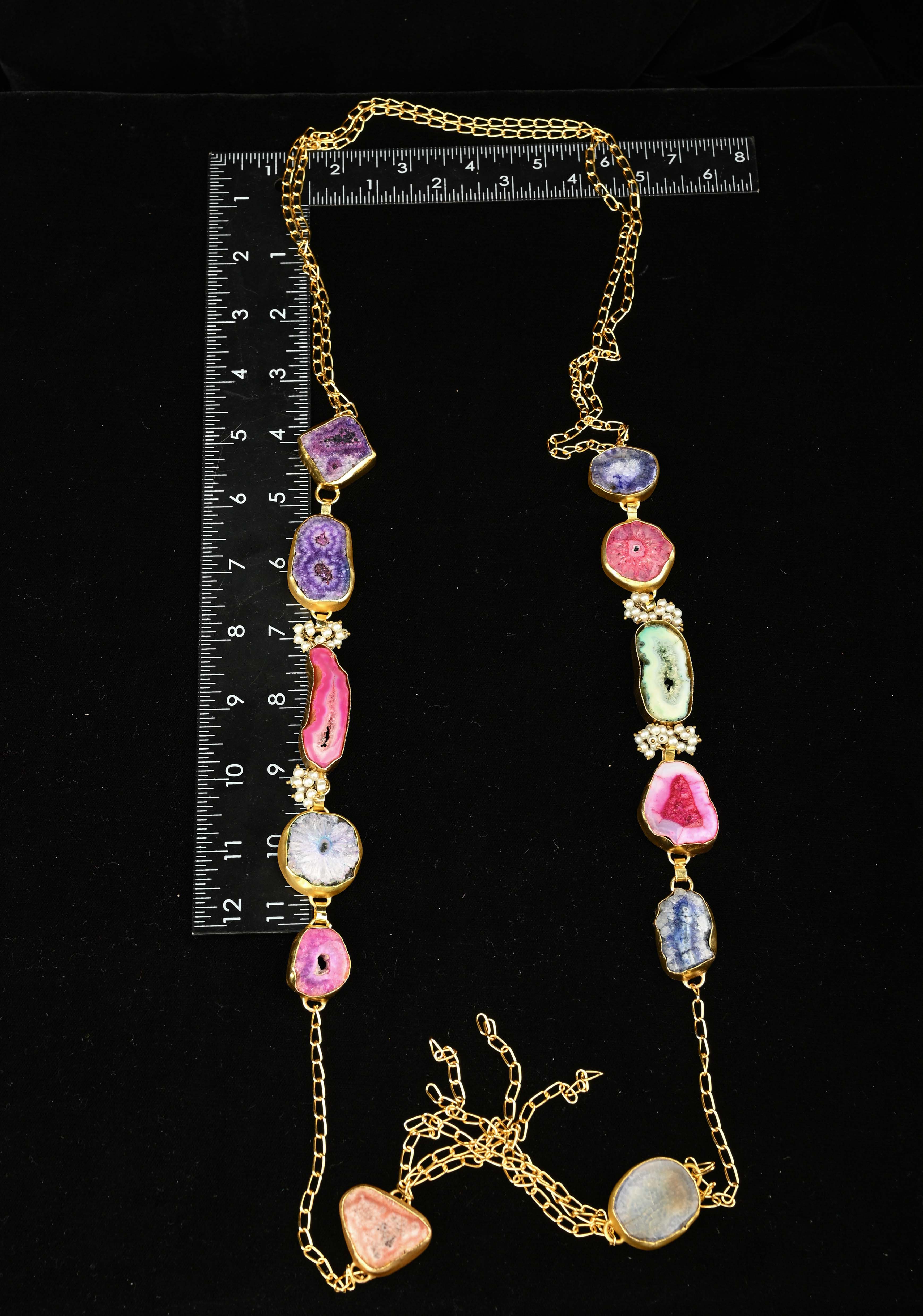 Multi Agates Gemstone 2 Styles -  Tie-Style and Loose Ends  Necklace | Shobitam