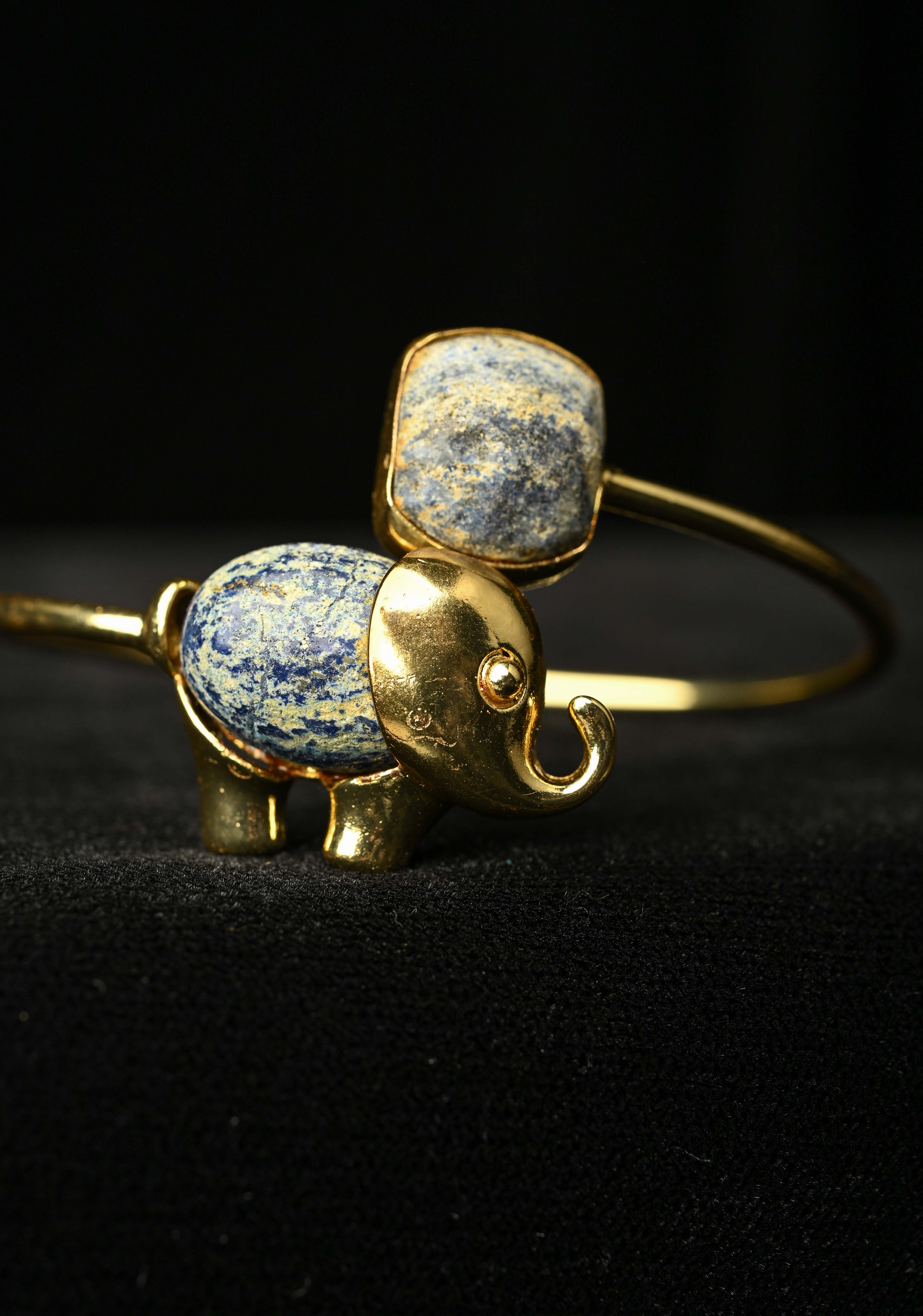 Elephant Handcuff with Lapis Lazuli Gemstone | Shobitam