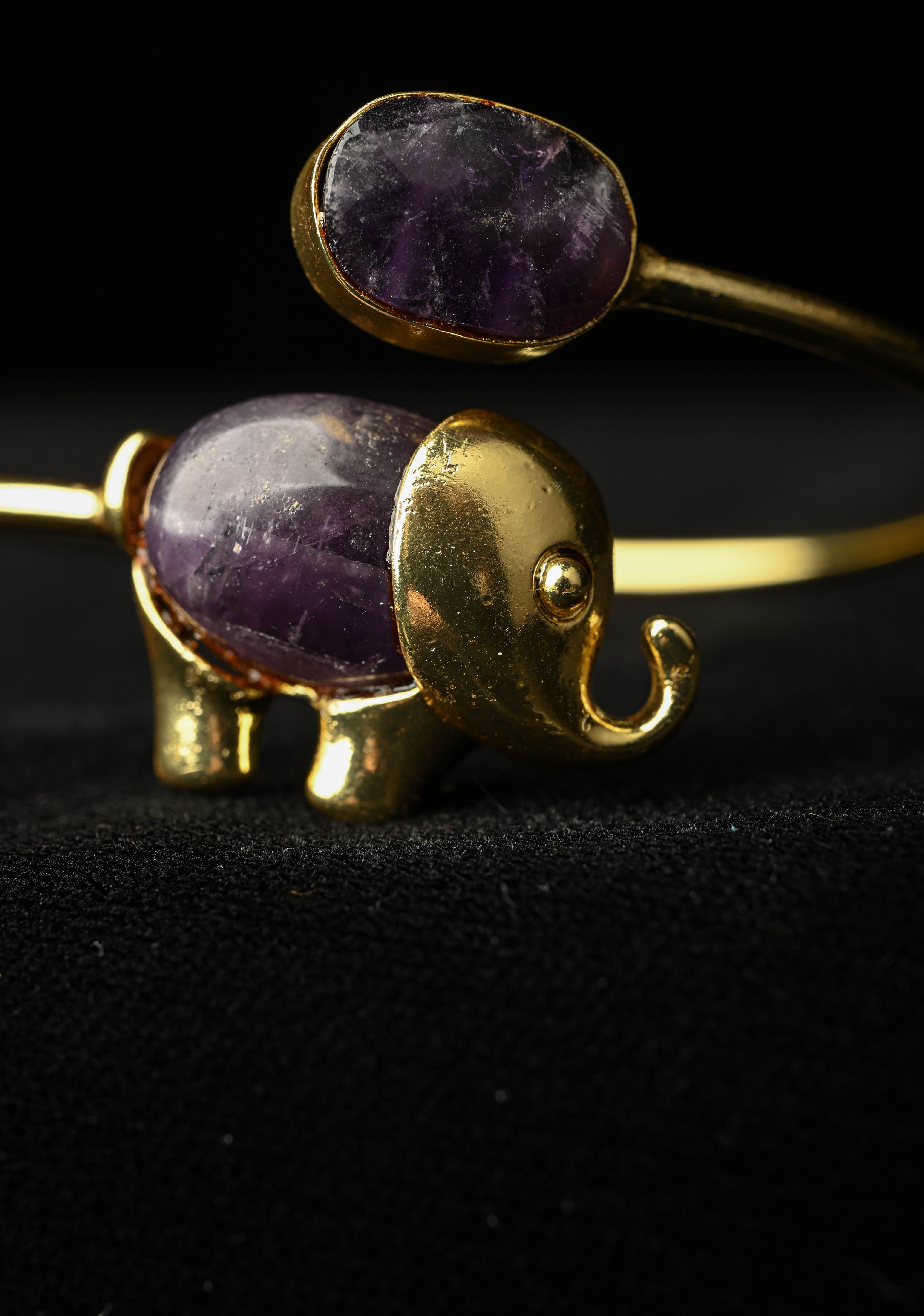 Elephant Handcuff with Amethyst Gemstone | Shobitam