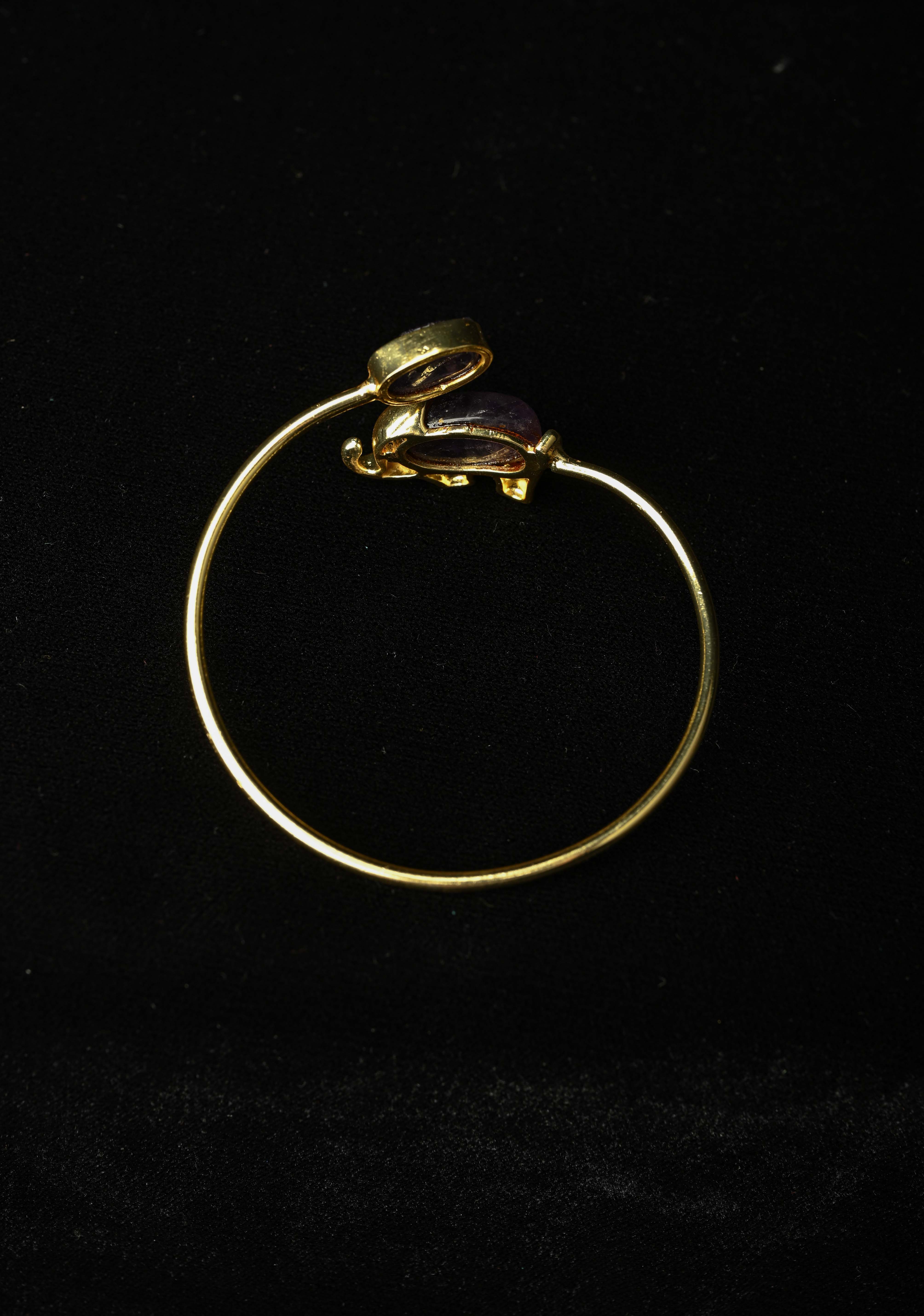 Elephant Handcuff with Amethyst Gemstone | Shobitam