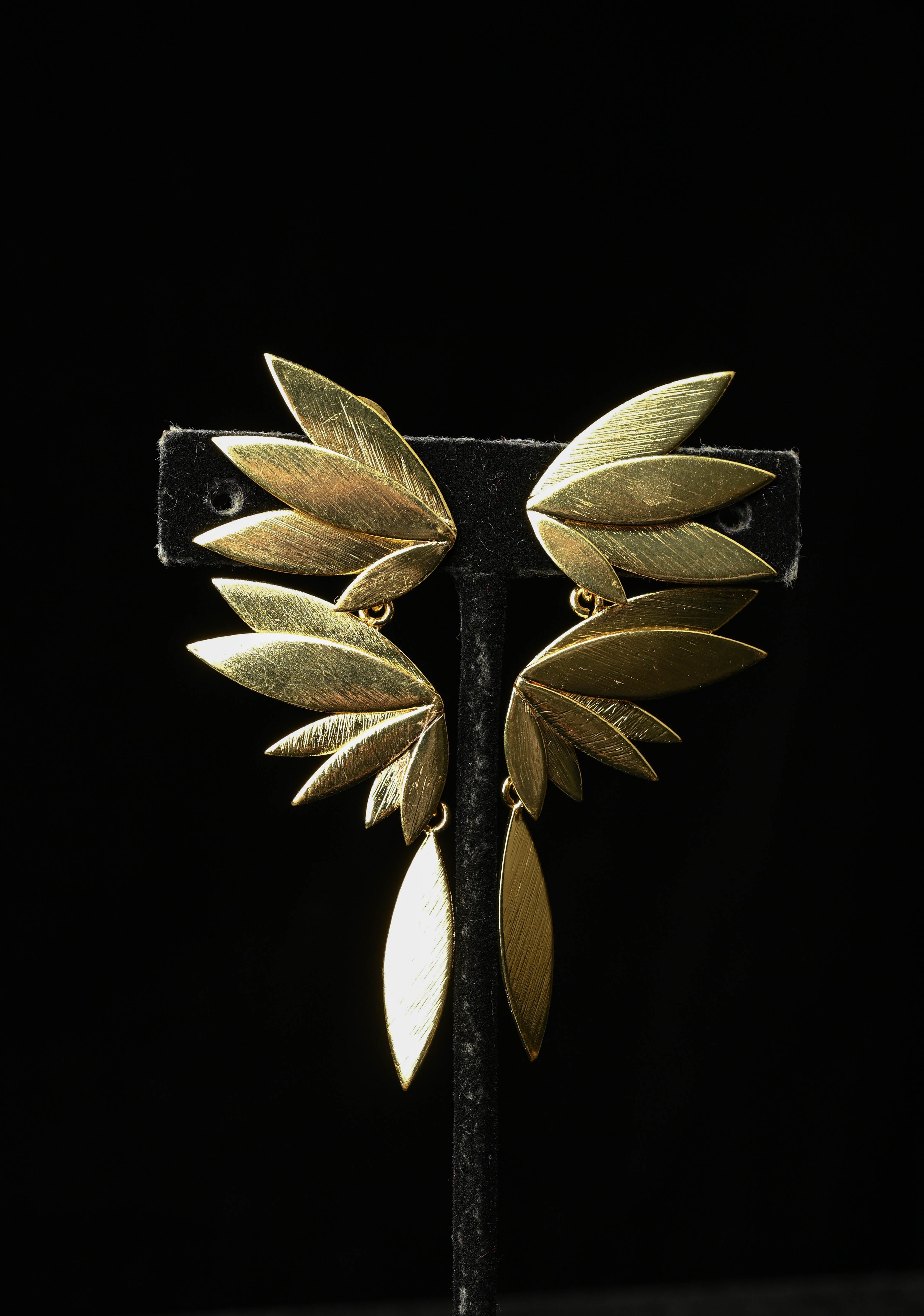 Petal Statement Drop Earrings in Gold tone | Shobitam