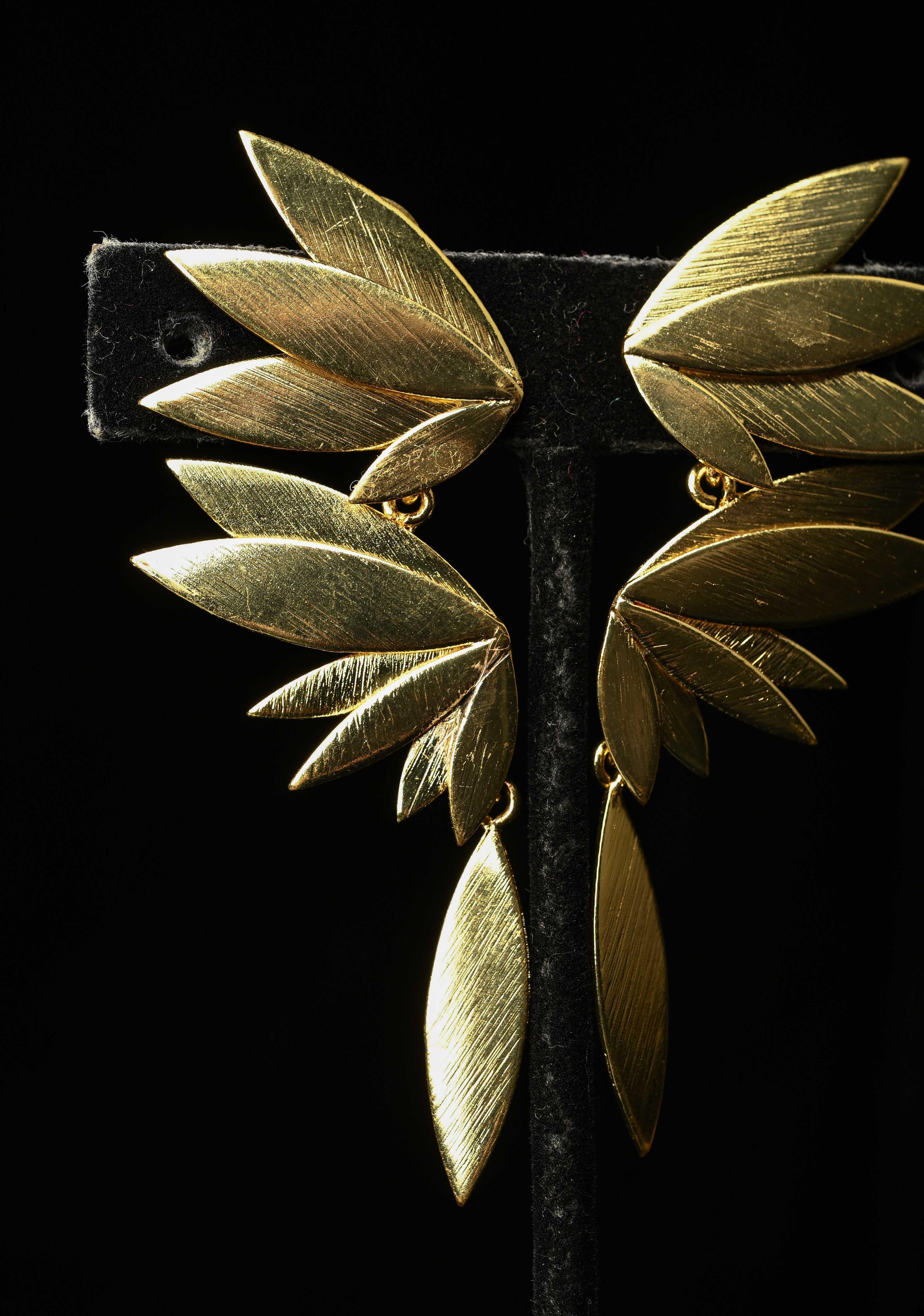 Petal Statement Drop Earrings in Gold tone | Shobitam