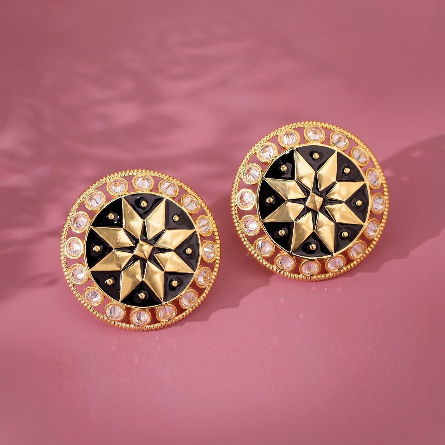 Gota Patti Sunehri Mandala Earrings | SHOBITAM
