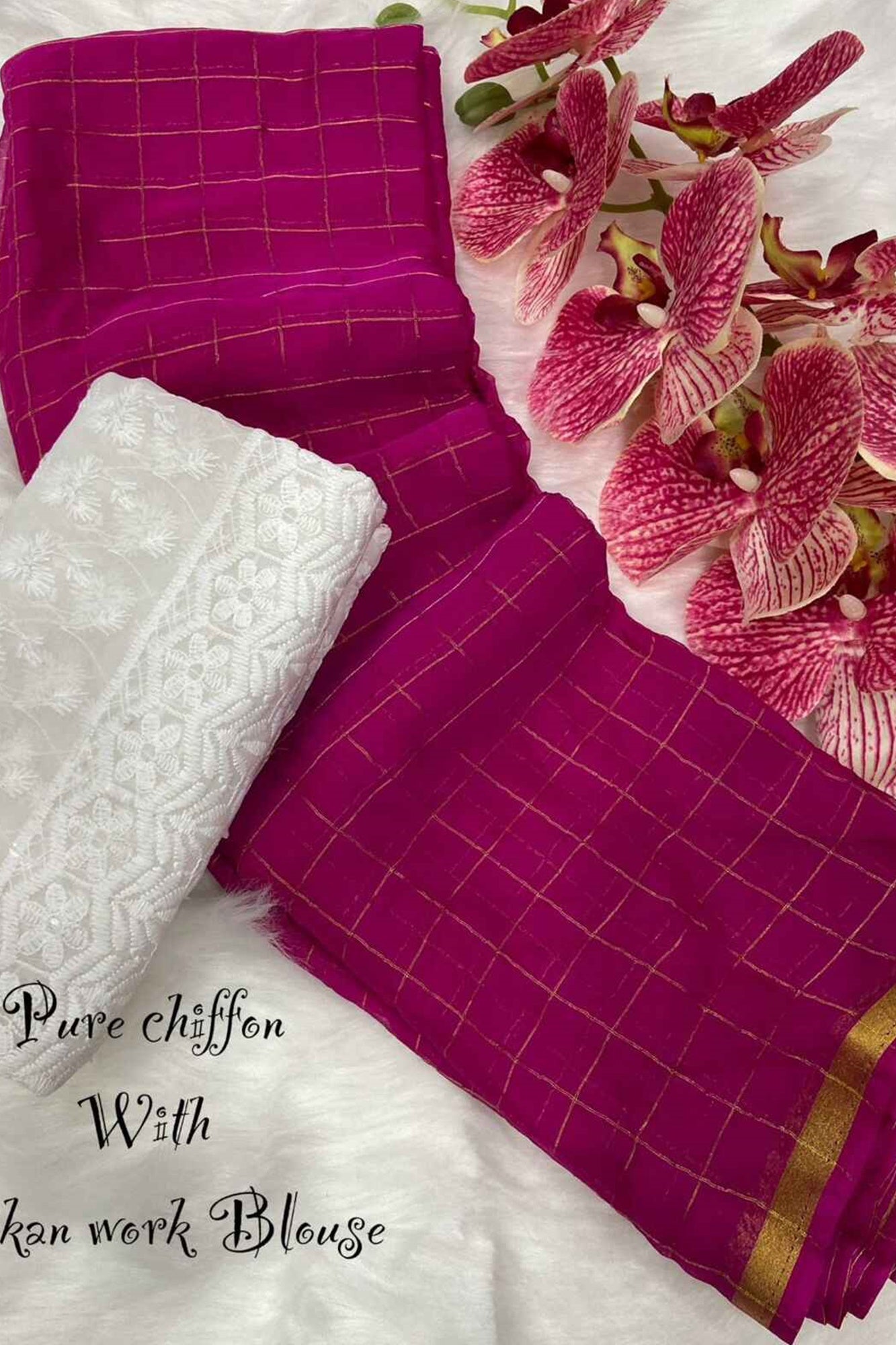 Light Weight & Soft With  Zari Checks Weave Overall & Solid Border Ready To Wear Saree