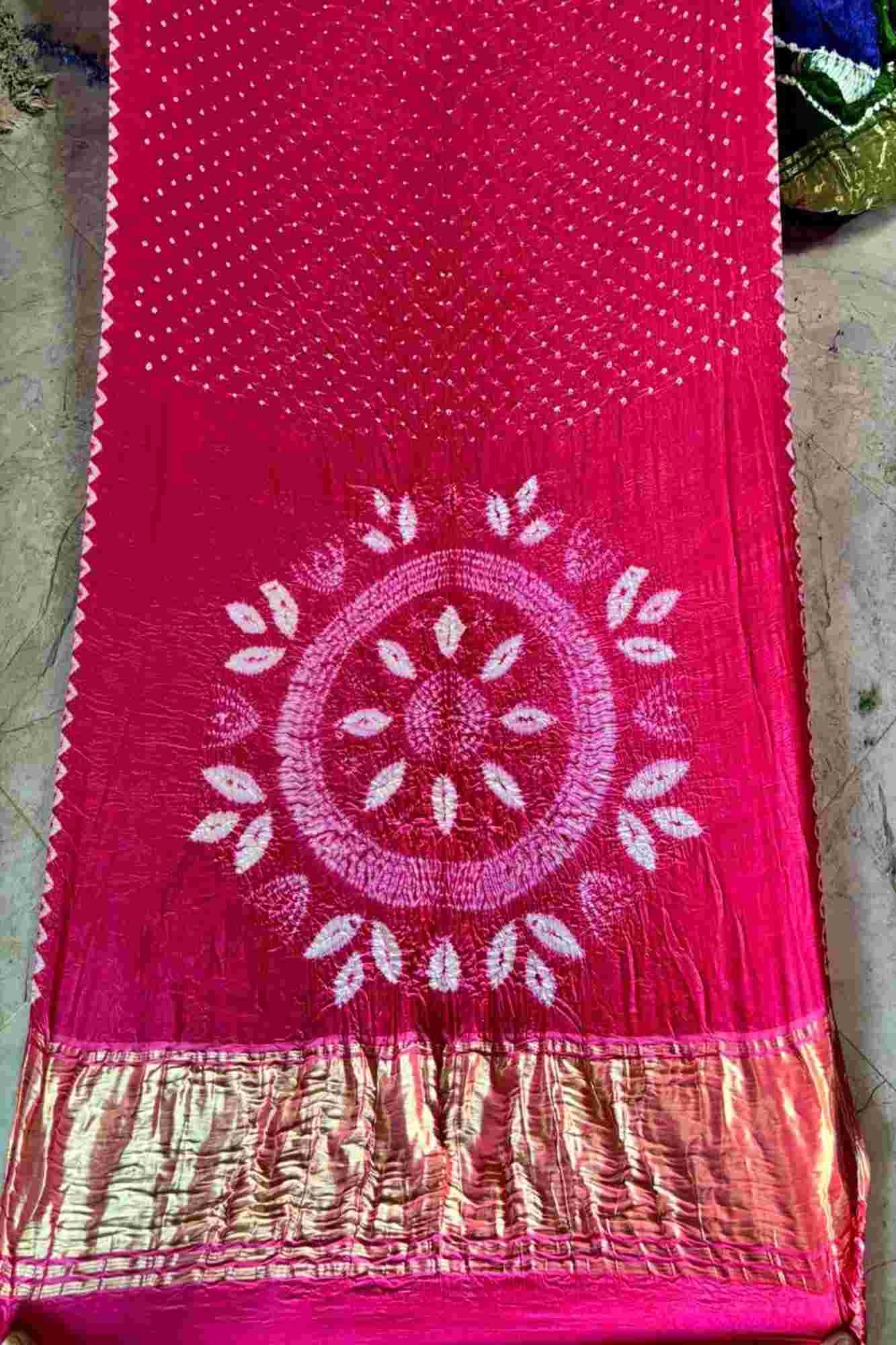 Pure Modal Silk Bandhej Shibori Saree – A Luxurious Fusion of Tradition and Elegance,Wrap in 1 minute saree