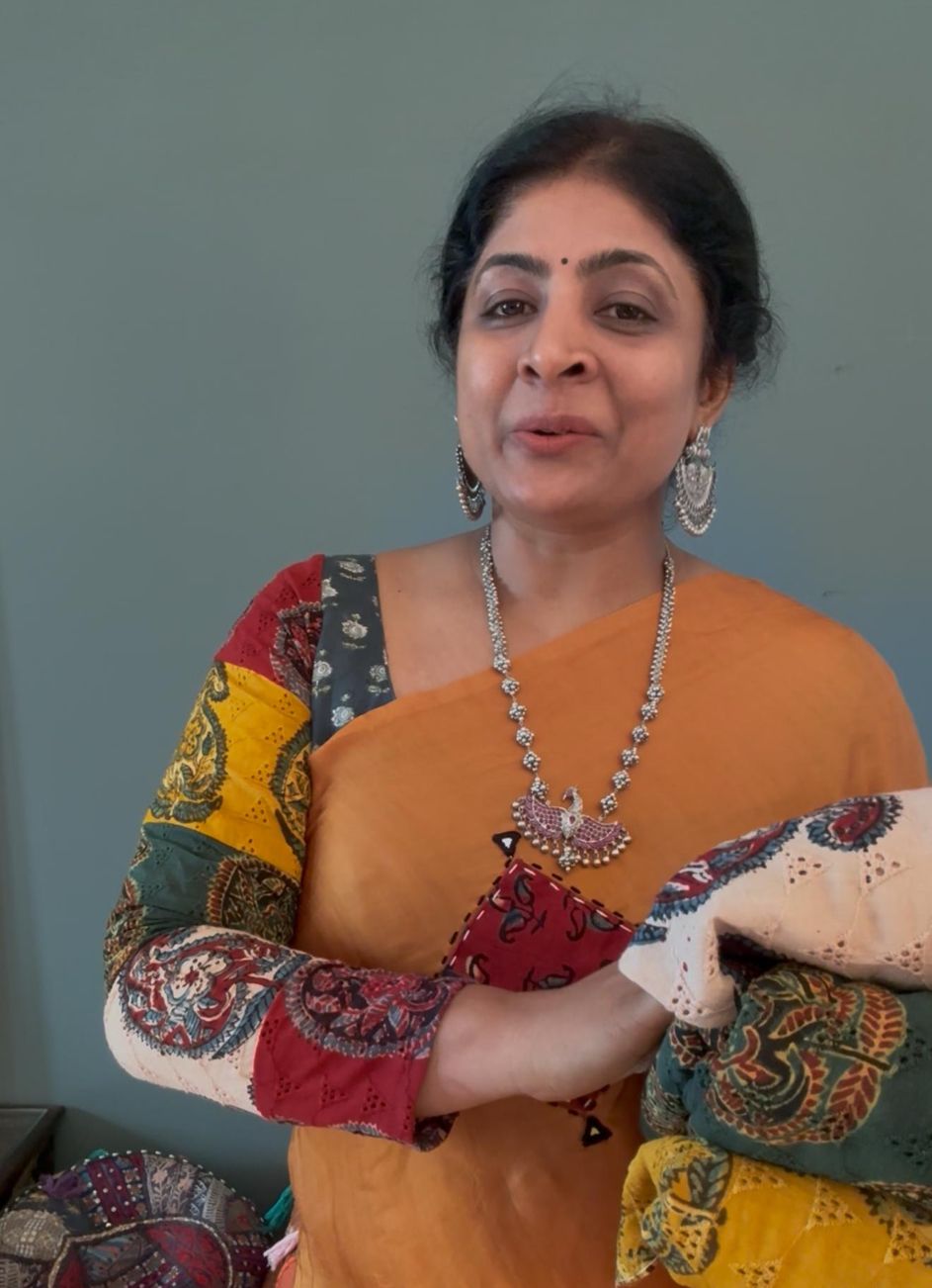 Multicolor Pure Ajrakh on Cotton Hakoba Long Sleeve Blouse | Shobitam