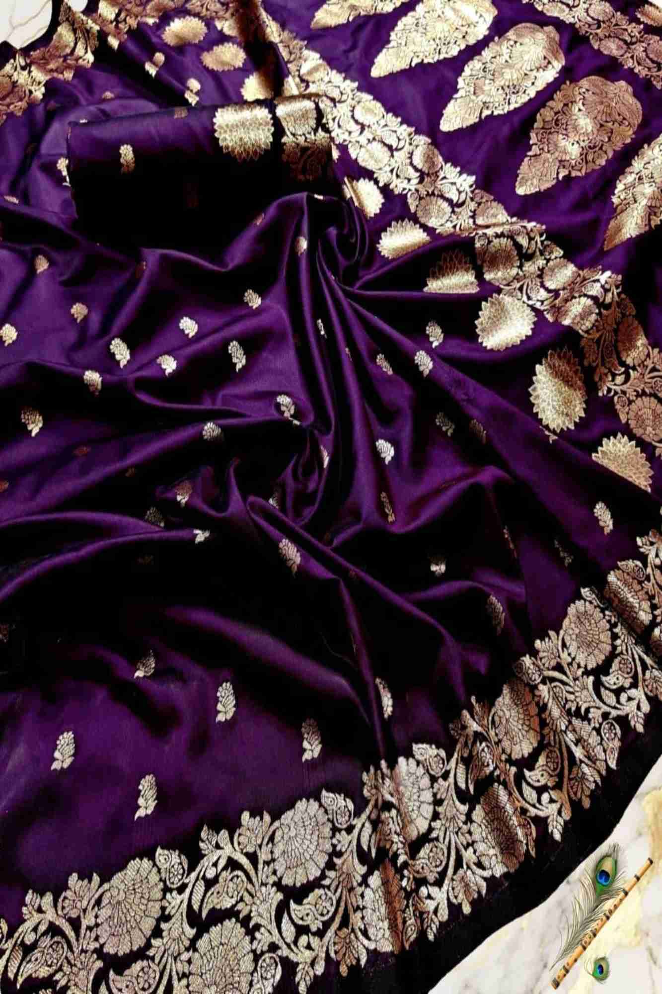 Banarasi Katan with Intricate Zari Weaving Wrap in 1 minute Saree