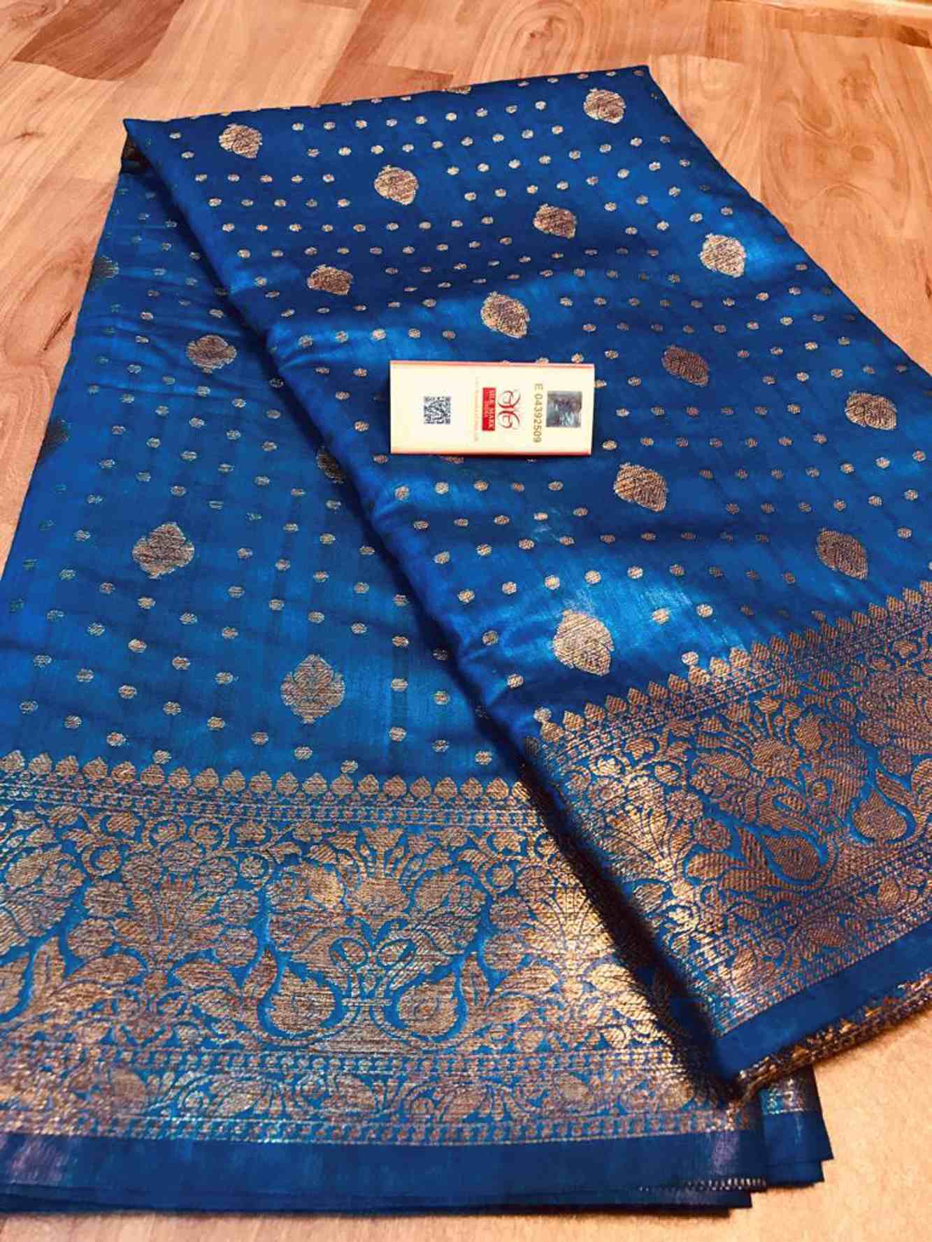 Pure Munga Tussar Silk with Meenakari Butta &  Banarasi Bordered  1 Minute Saree