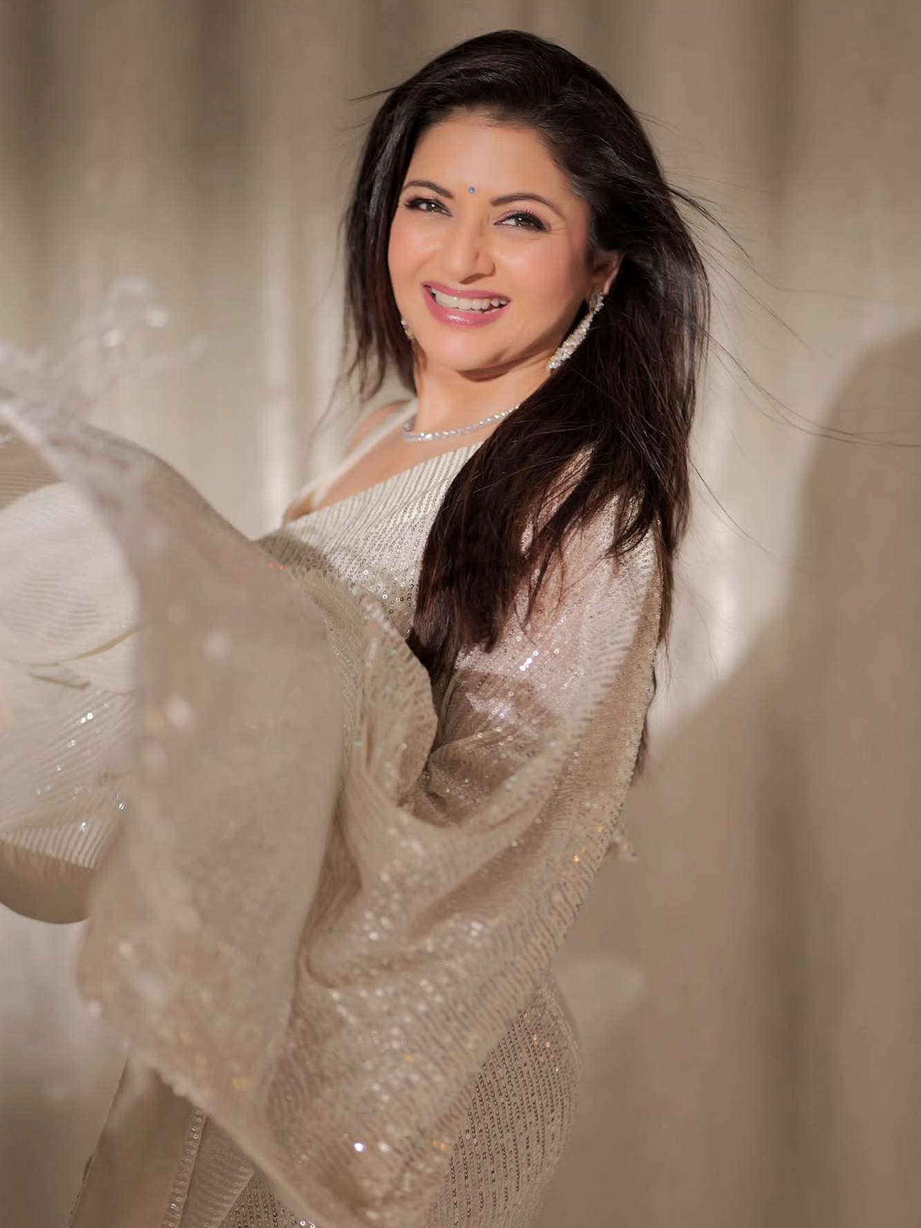 Sequin on net Saree in White | Sarees By Shobitam Ready To Wear Saree