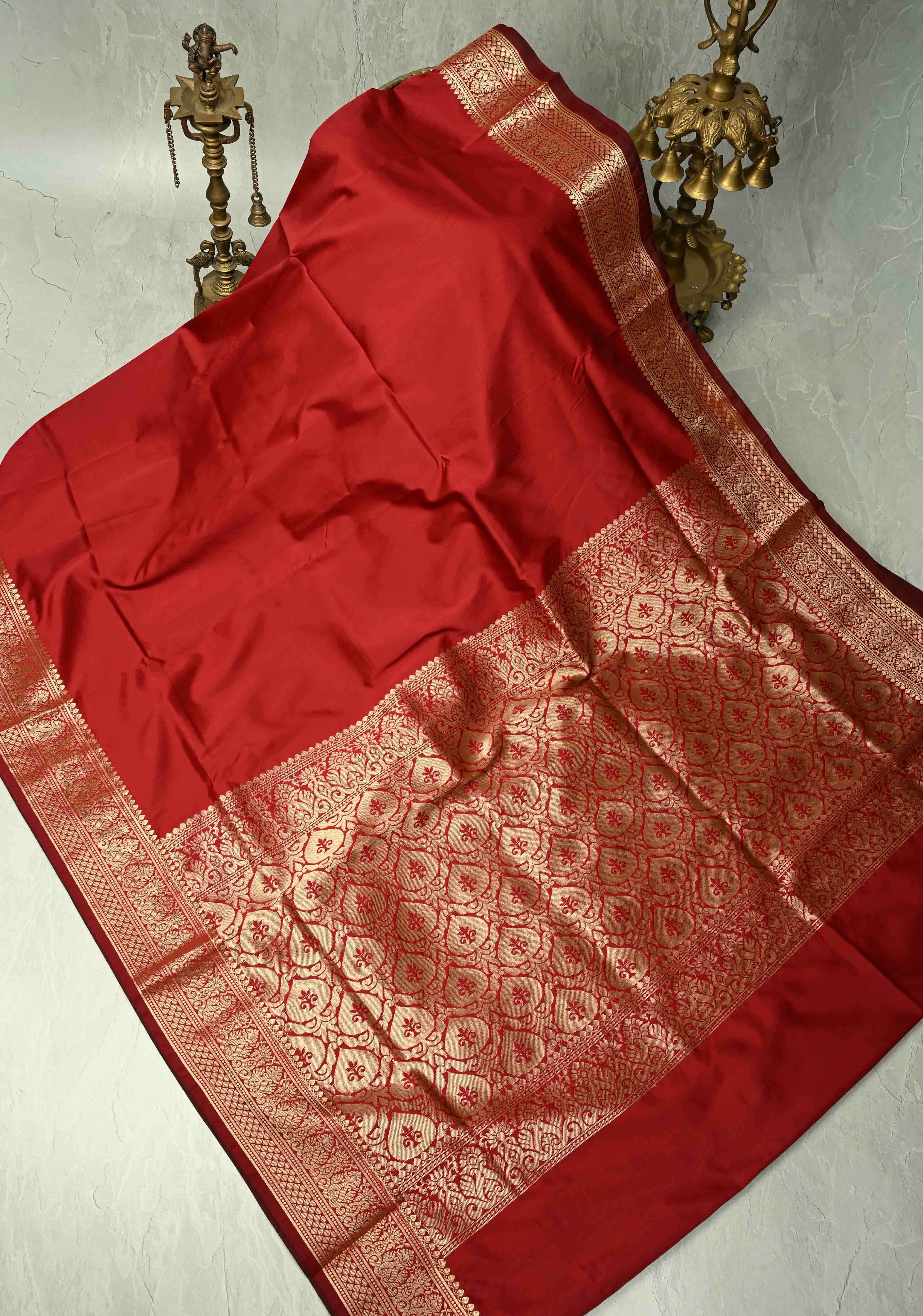 Maroon Semi Silk Saree with Zari Border