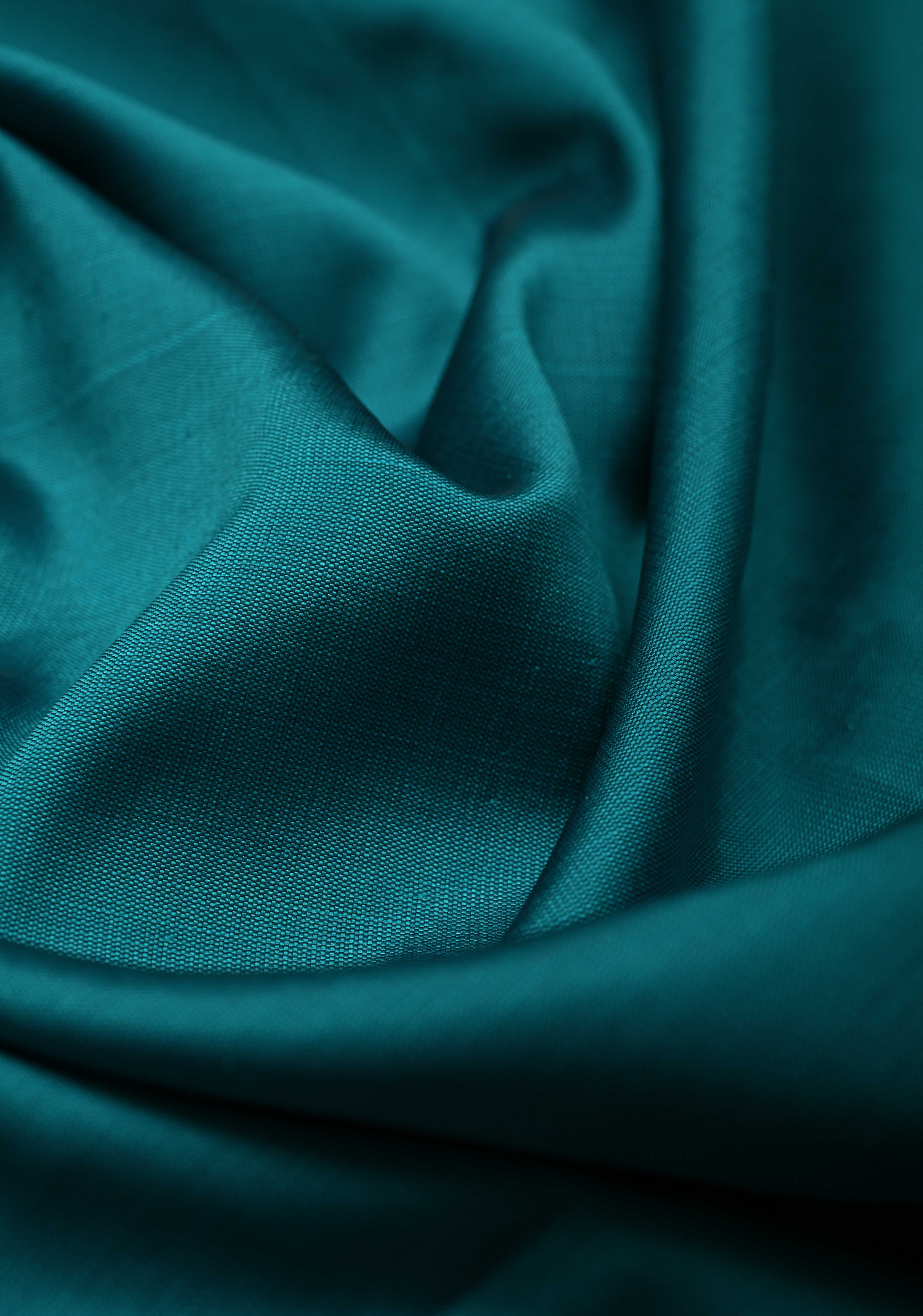 Persian Green Semi Silk Saree with Floral Zari Border, Brocade Blouse Piece | Shobitam