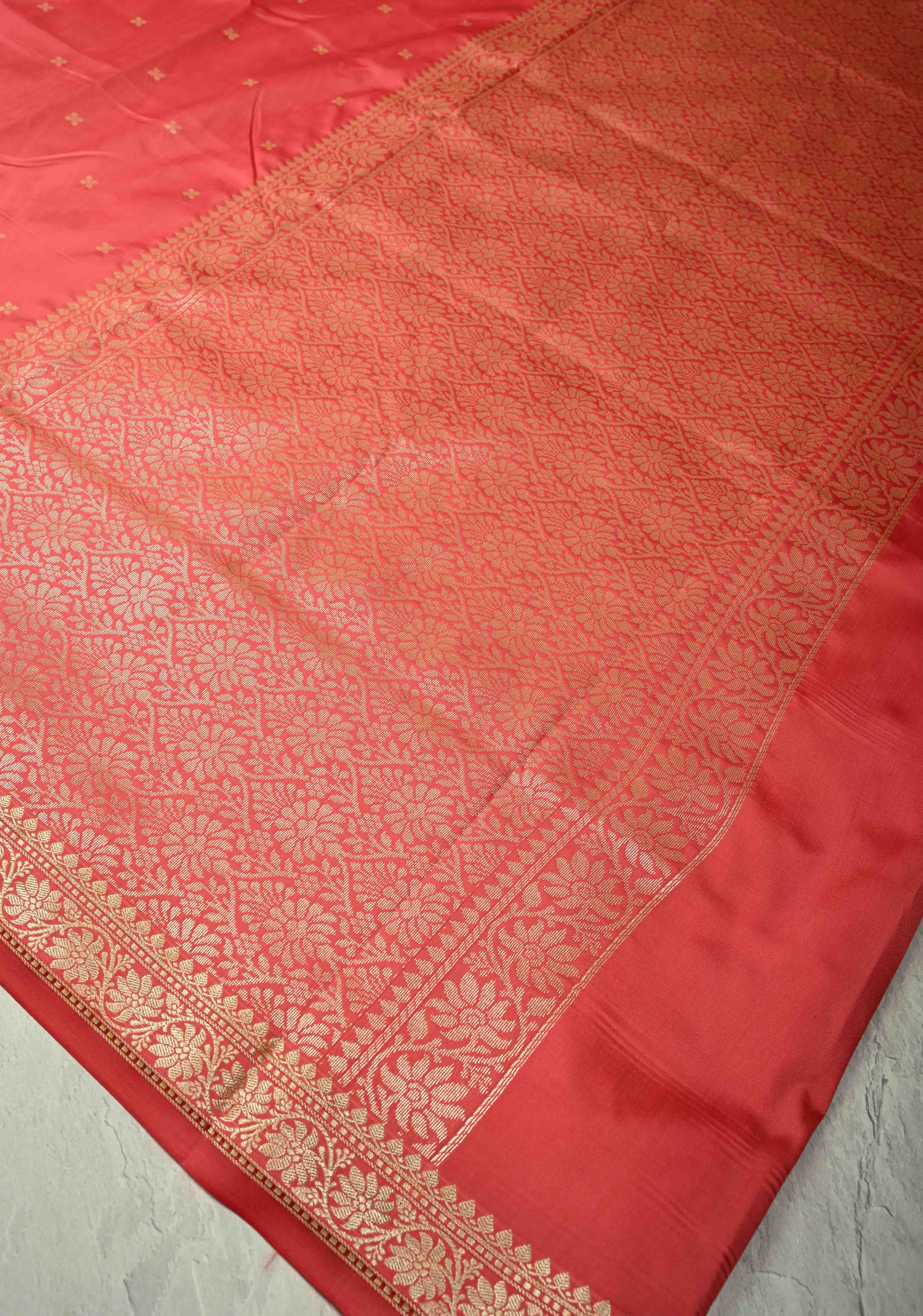 Light Amaranth Semi Silk Saree with Chunri Buttis and Minimal Zari Border | Shobitam