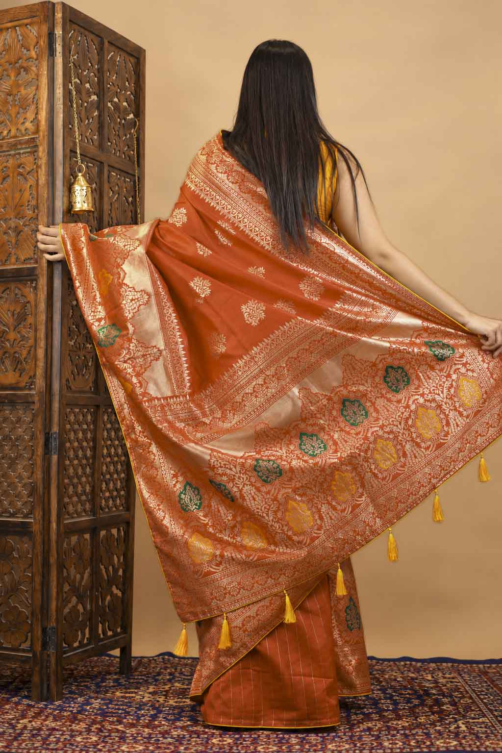 Banarasi Silk Inspired Zari Woven Ready To Wear Saree