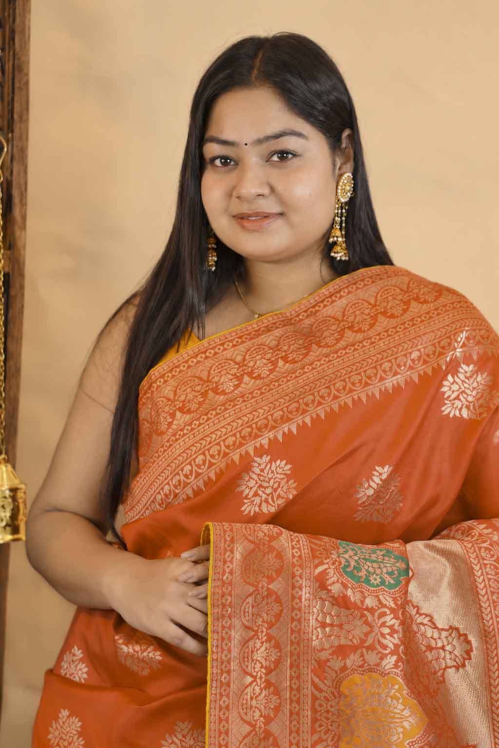 Banarasi Silk Inspired Zari Woven Ready To Wear Saree