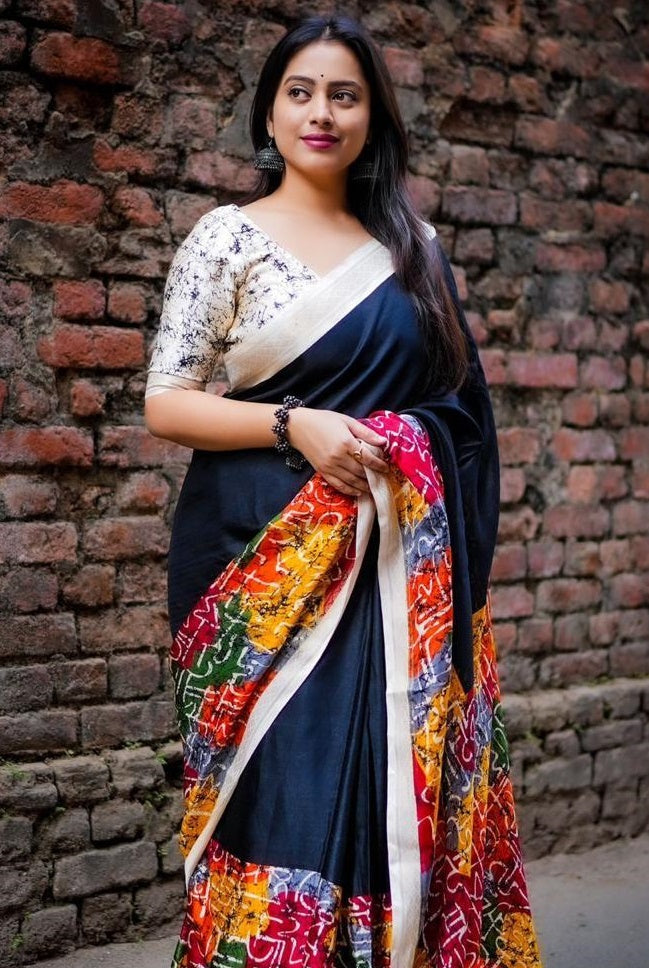 Gorgeous New Black Pashmina Inspired Saree with Soft Texture &  Zari Pattu Woven Border Wrap in 1 Minute Saree