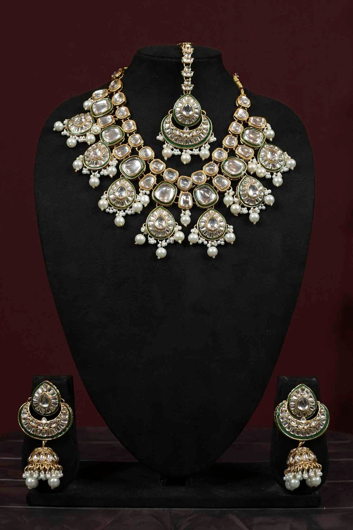 Kundan Pearl Drop Necklace Set