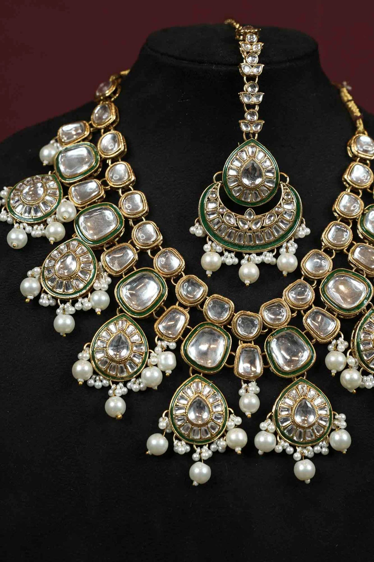 Kundan Pearl Drop Necklace Set