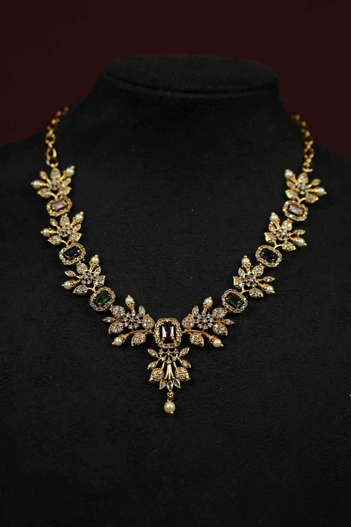 Floral Gemstone Necklace