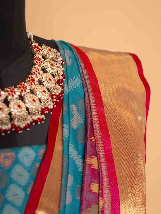 patan patola cotton silk Ready To Wear Saree