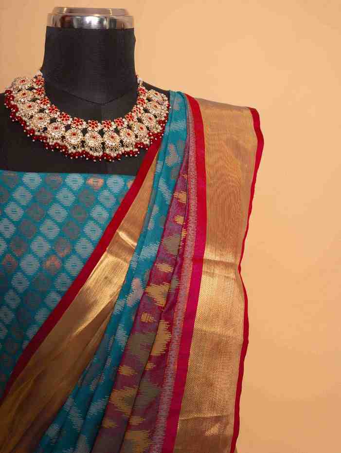 patan patola cotton silk Ready To Wear Saree