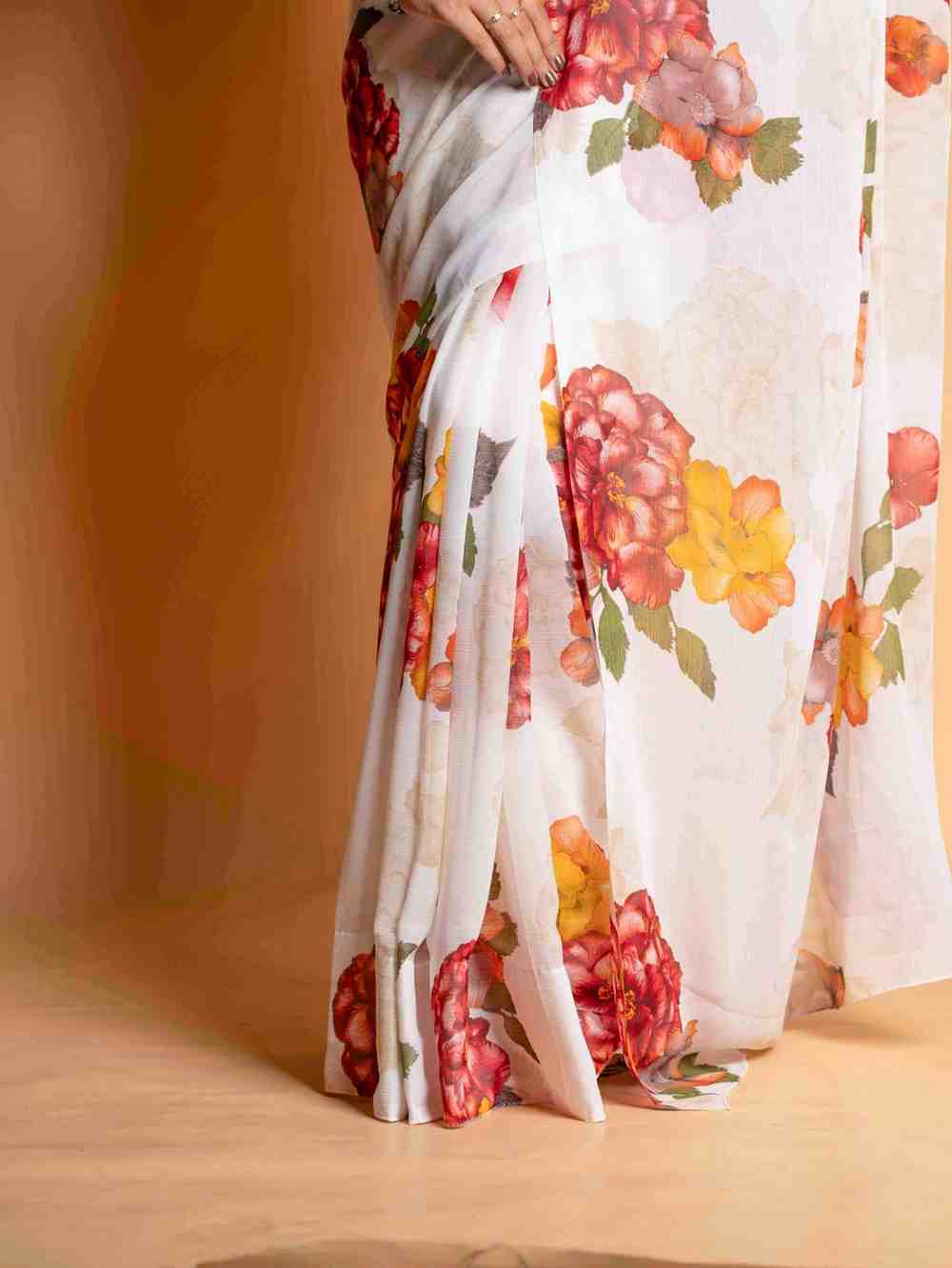 Floral Grace in Elegance Ready To Wear Saree