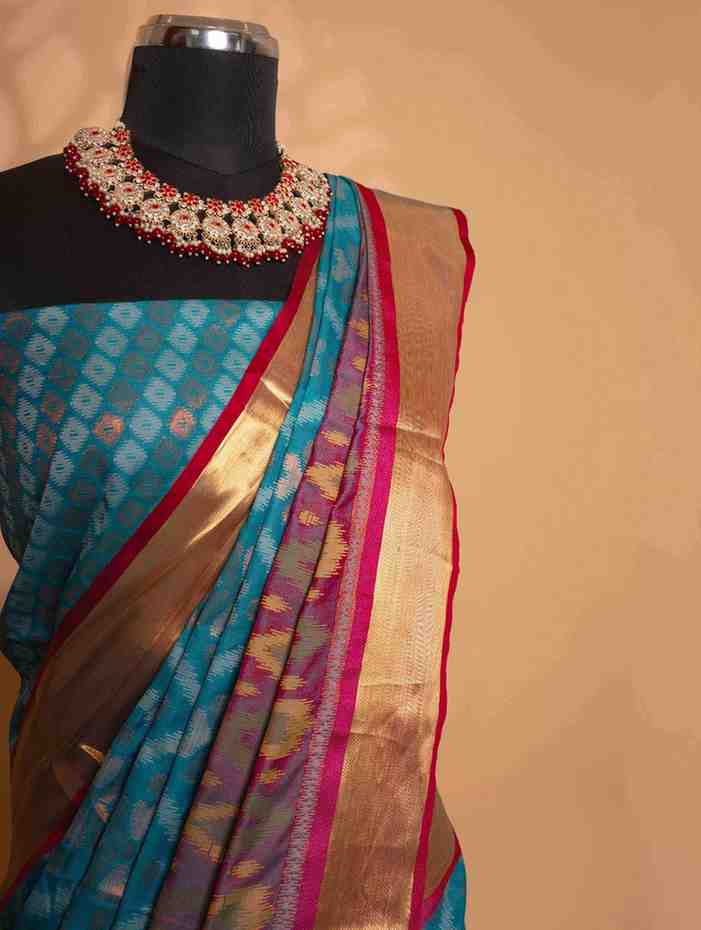 patan patola cotton silk Ready To Wear Saree