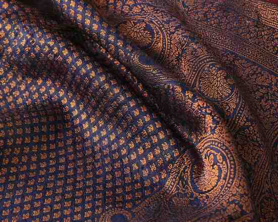 Royal Navy Blue Banarasi Silk Woven Ready To Wear Saree