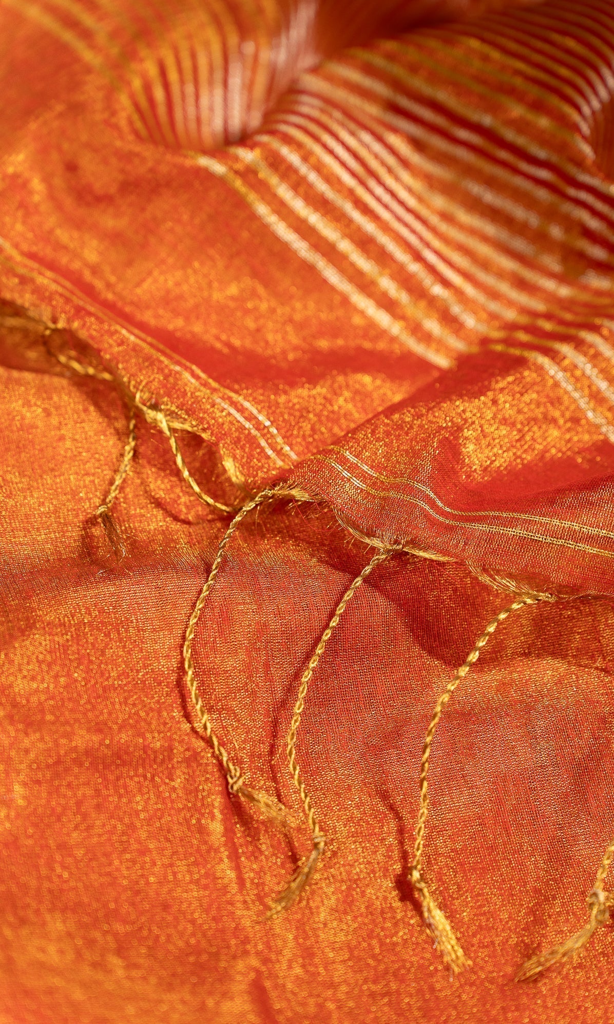Sunrise Orange Tissue By Linen Saree Haseena | SHOBITAM