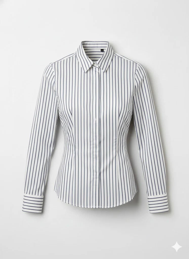 Formal Stripes Fitted Shirt with full sleeves