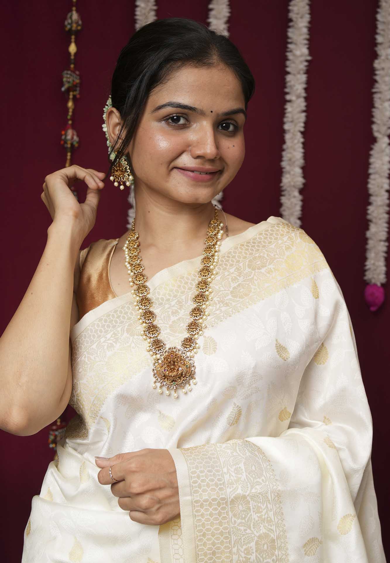 Onam Special Zari Woven kasavu Ready To Wear Saree