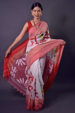 Bengal handloom cotton handpainted wrap in 1 minute saree - Isadora Life Online Shopping Store