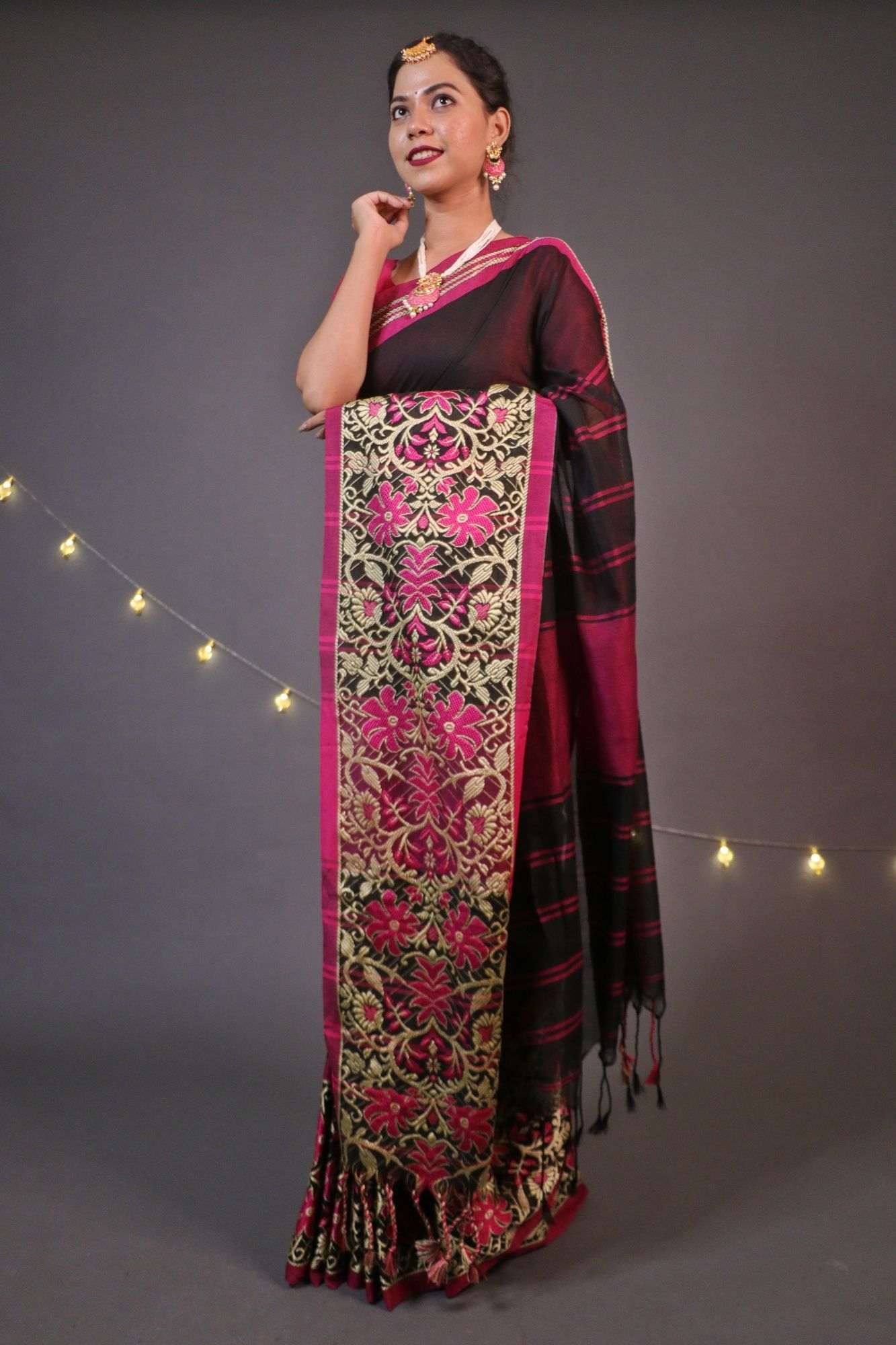 Begampuri woven wrap in 1 minute saree with naksha weaving - Isadora Life Online Shopping Store