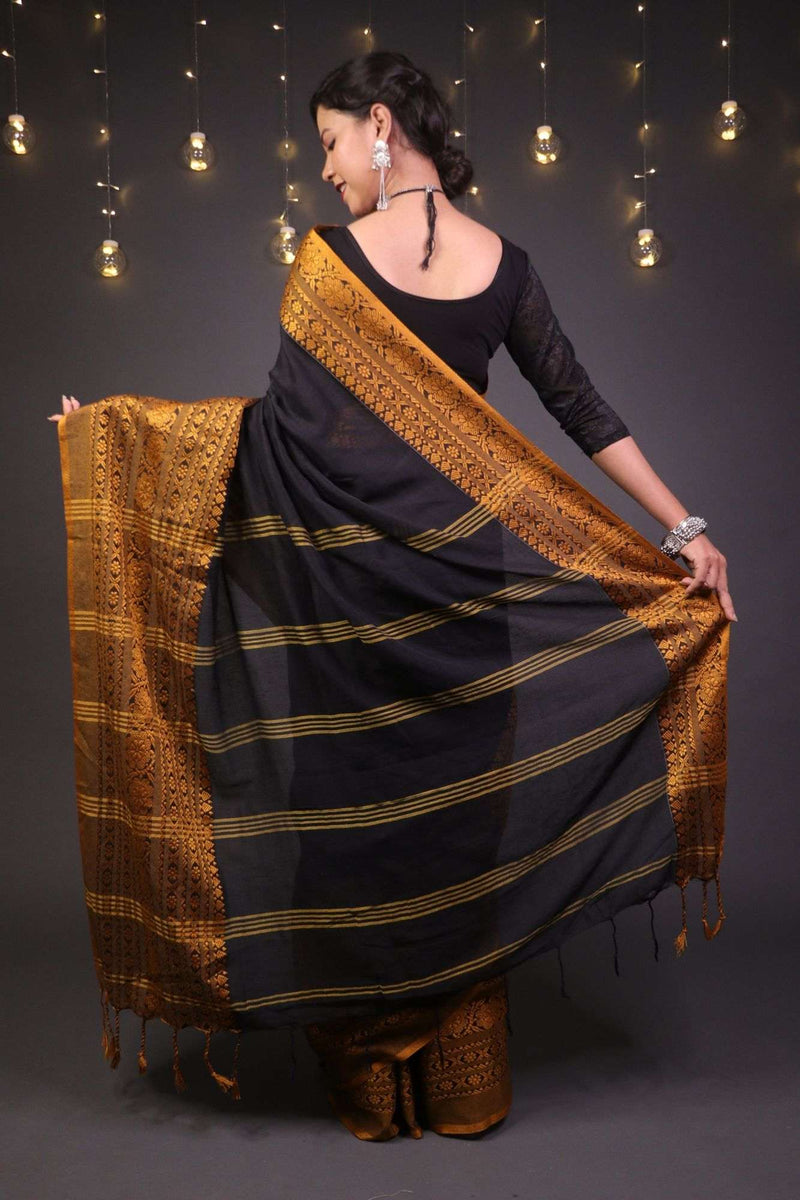 Classy pure cotton begampuri woven wrap in 1 minute saree - Isadora Life Online Shopping Store