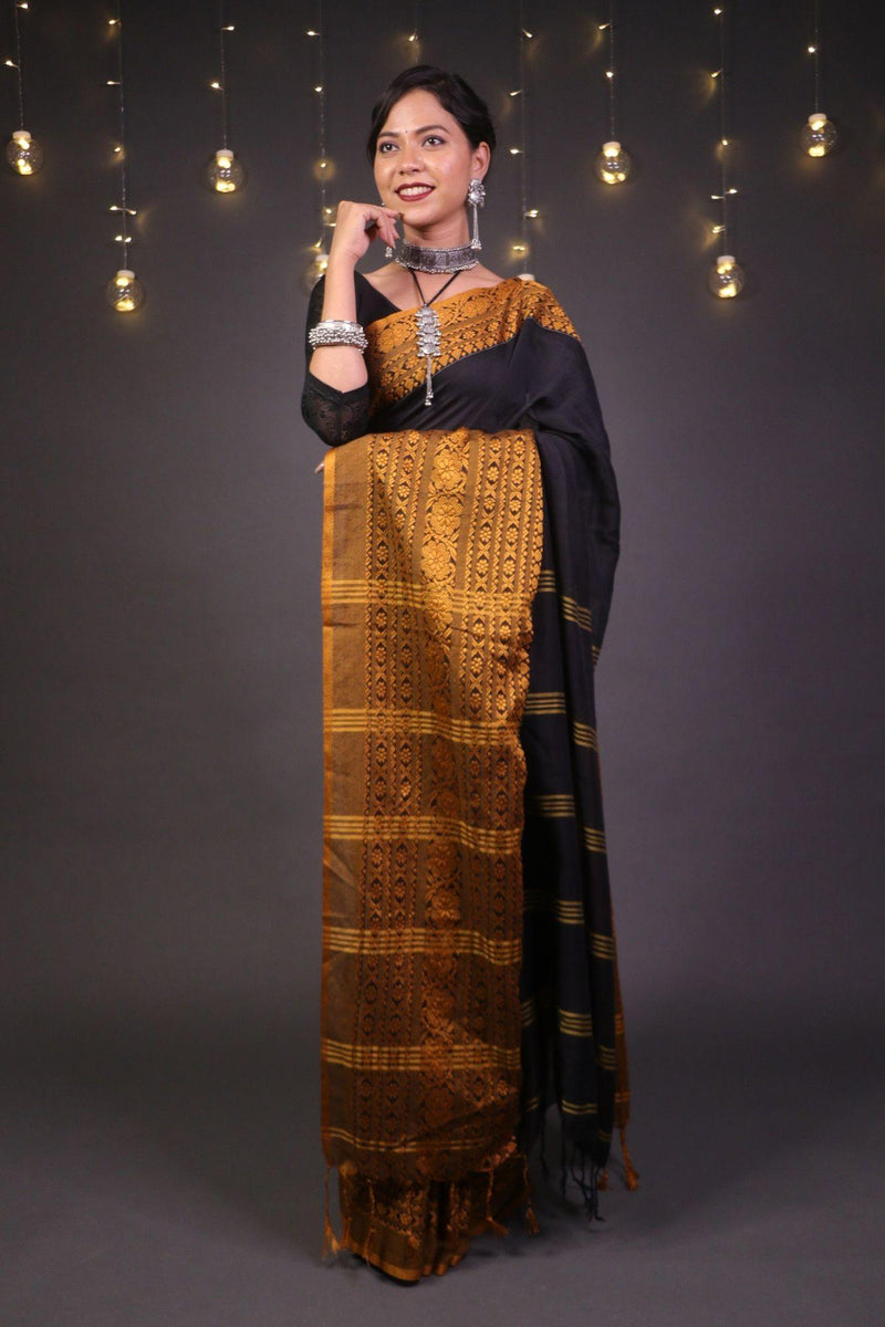 Classy pure cotton begampuri woven wrap in 1 minute saree - Isadora Life Online Shopping Store