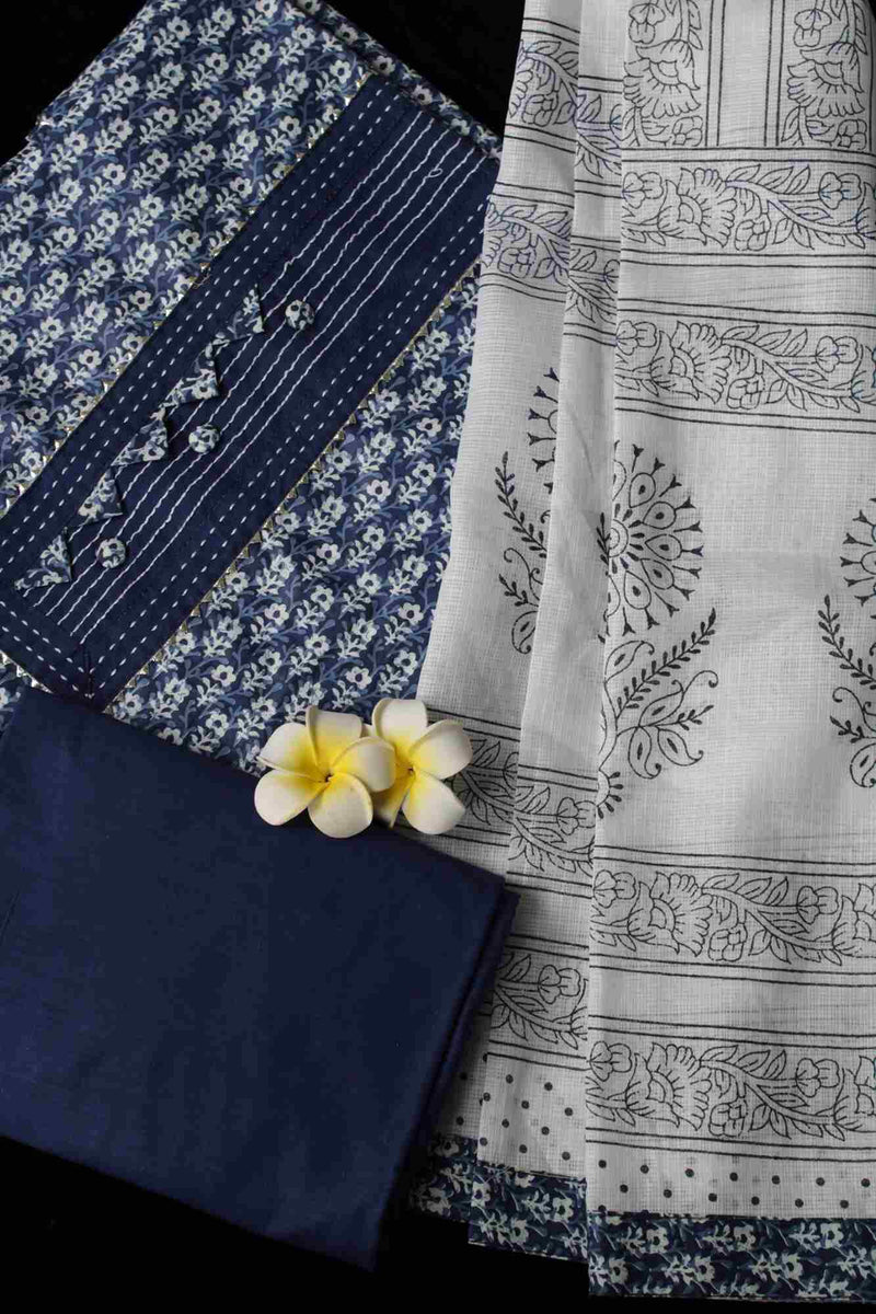 Custom Stitching - Premium Indigo Blue Bagh ready to wear Salwar-Kameez with Dupatta - Isadora Life Online Shopping Store