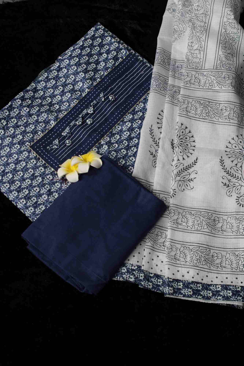Custom Stitching - Premium Indigo Blue Bagh ready to wear Salwar-Kameez with Dupatta - Isadora Life Online Shopping Store