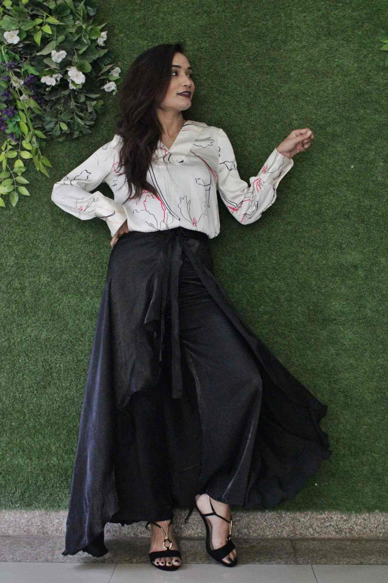 Classy & comfy black apple silk pant skirt - Isadora Life Online Shopping Store