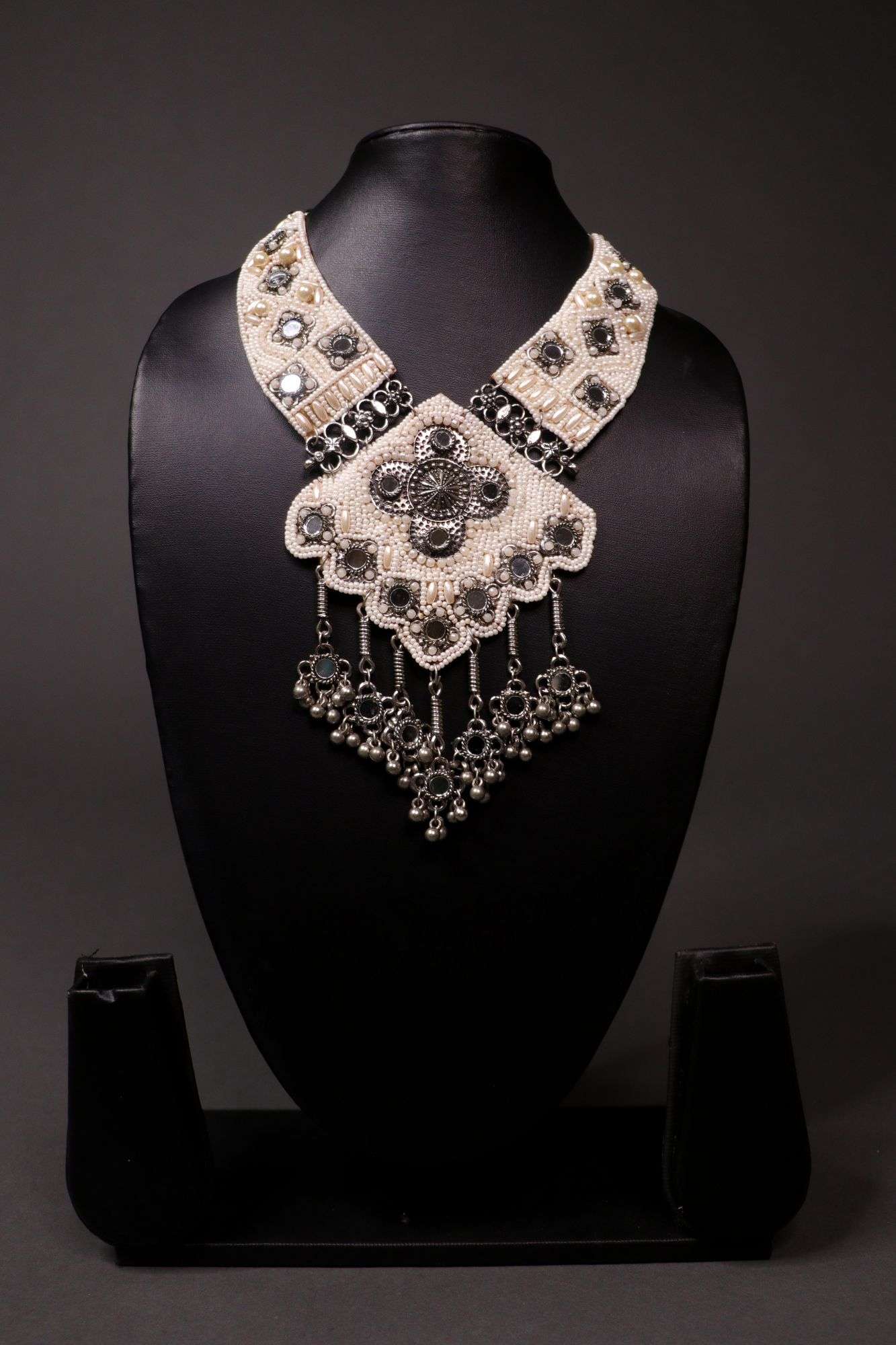 Royal white boho sleek with white moti neckpiece - Isadora Life Online Shopping Store