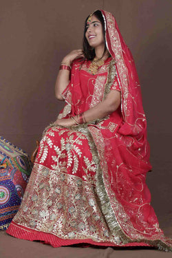 Crimson Traditional Fully Stitched, Ready to Wear Rajasthani Poshak - Isadora Life Online Shopping Store