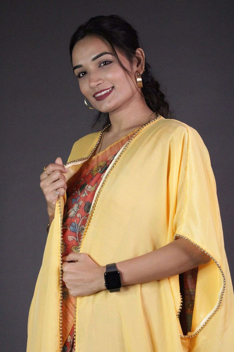 Elegant Yellow Overlay with Moti Lace - Isadora Life Online Shopping Store