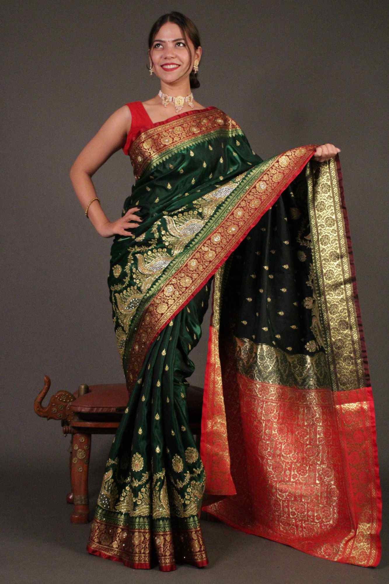 Teej Banarasi Sarees: Shop Banarasi Sarees for Teej Online at Indian Cloth  Store