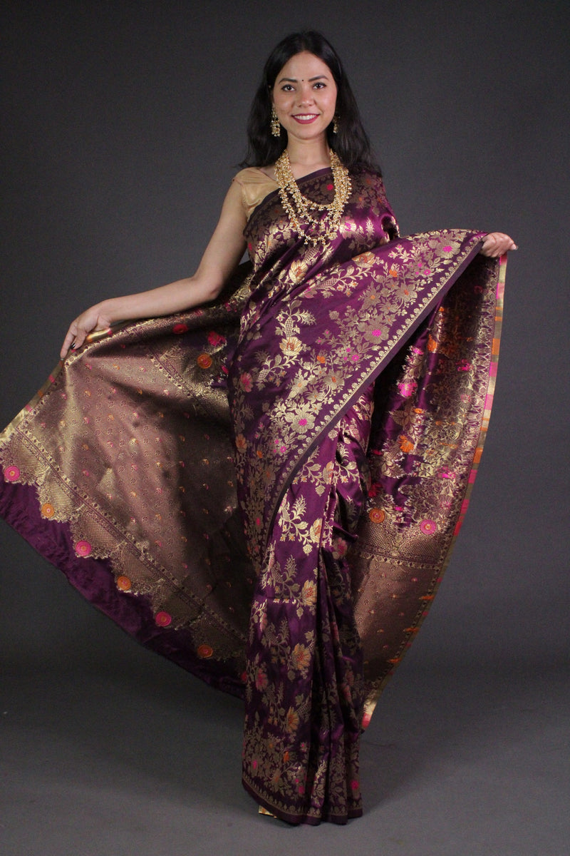 Banarasi Silk with Zari Woven Wrap in 1 minute Saree - Isadora Life Online Shopping Store