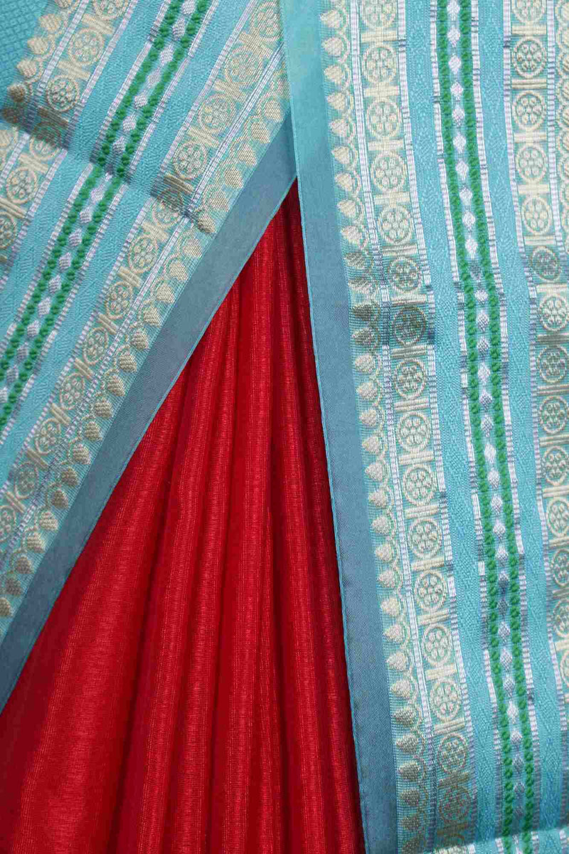 Beautiful Maroon  & Blue with Zari Border  Wrap in One Minute Saree With Readymade Blouse - Isadora Life Online Shopping Store