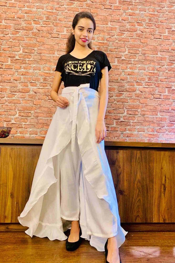 Stylish & comfy white apple silk pant skirt - Isadora Life Online Shopping Store