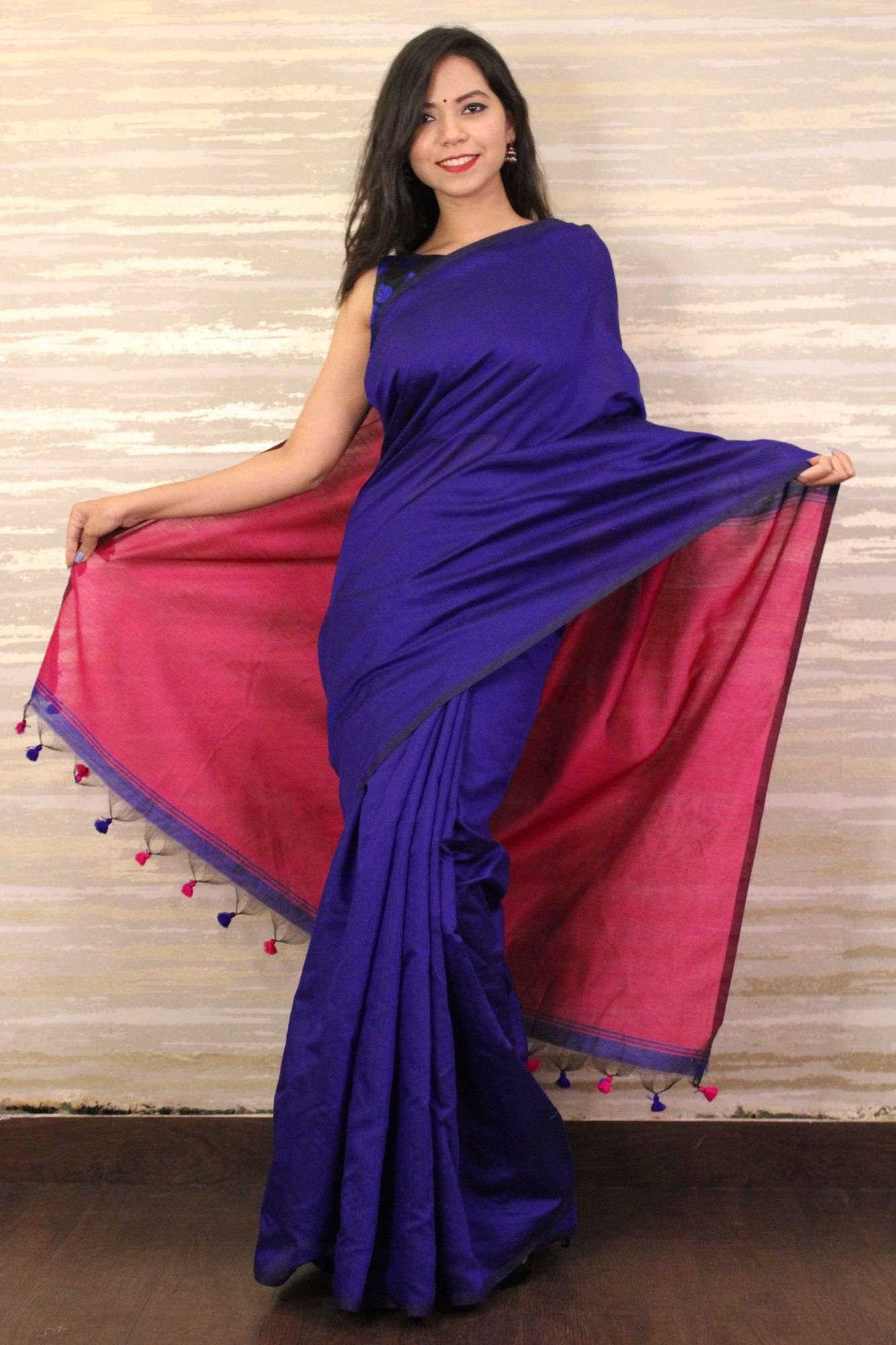 Bengal Khadi Ghicha Handloom Cotton Silk wrap in 1 minute saree - Isadora Life Online Shopping Store