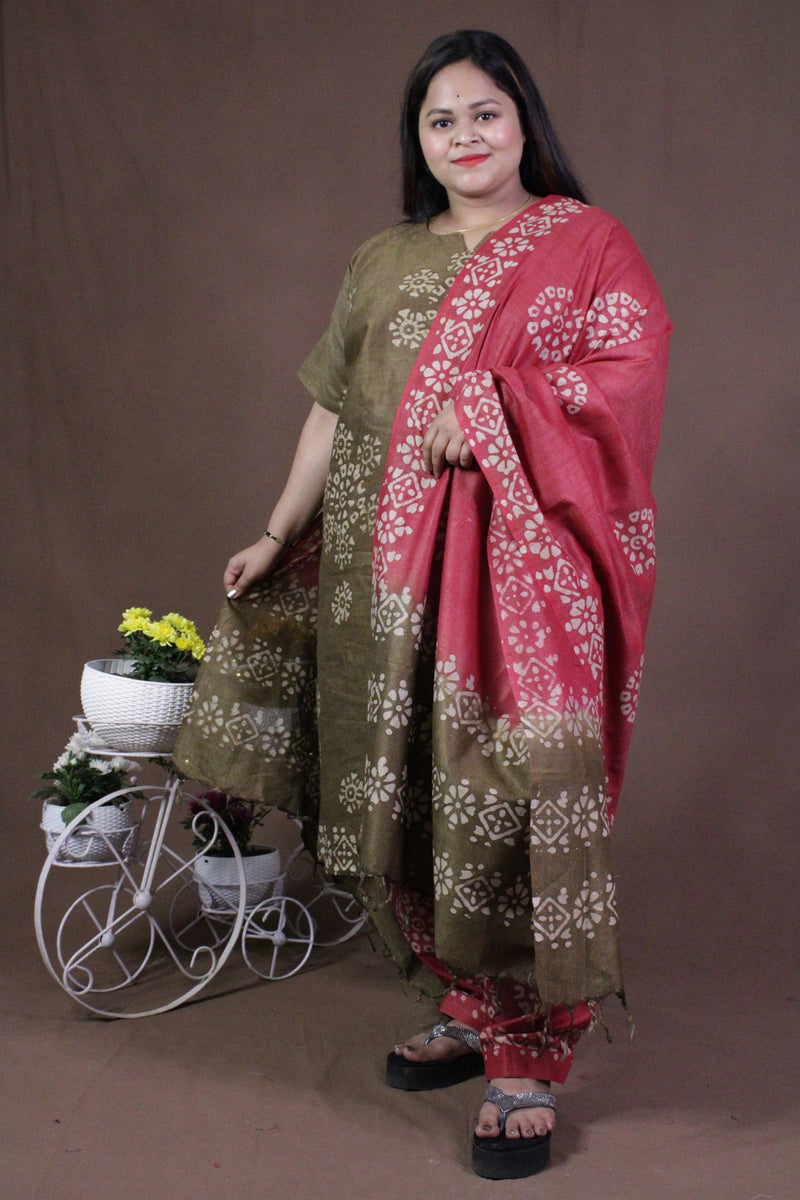 Cotton Silk Batik Print ready to wear Salwar -Kameez with Dupatta - Isadora Life Online Shopping Store